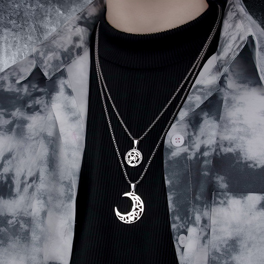 sun and moon pair necklace EN511