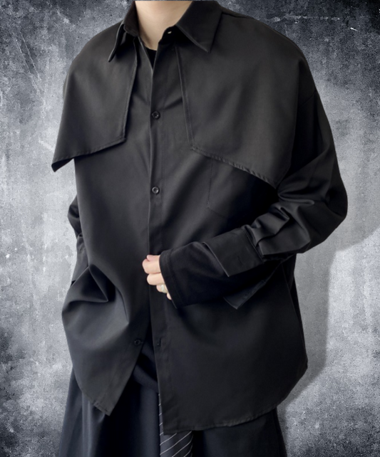 dark layered loose shirt EN766