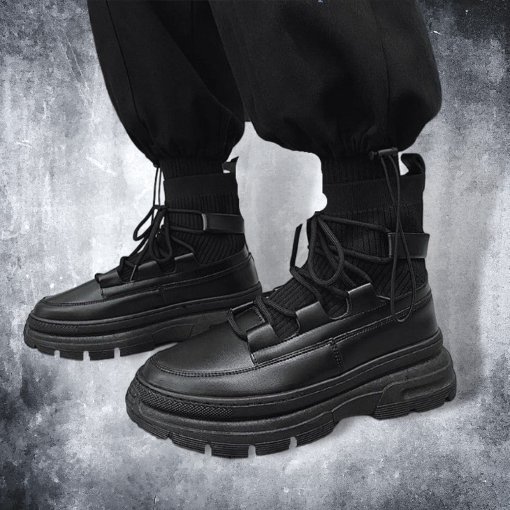 platform leather boots EN107