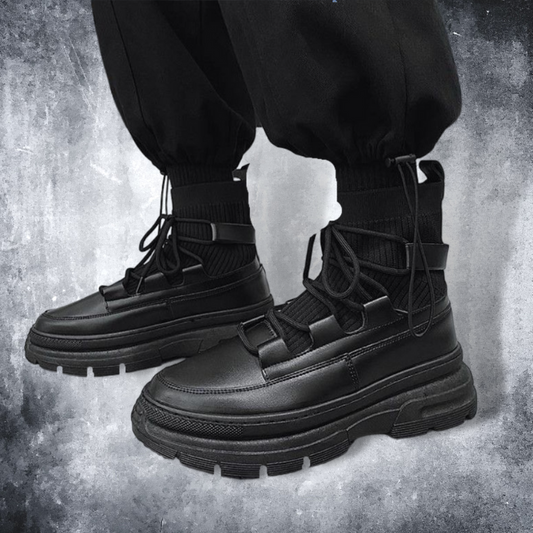 platform leather boots EN107