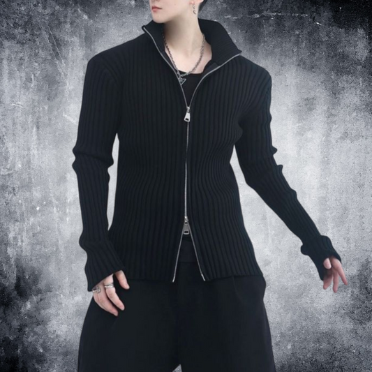 double zip turtleneck sweater EN293