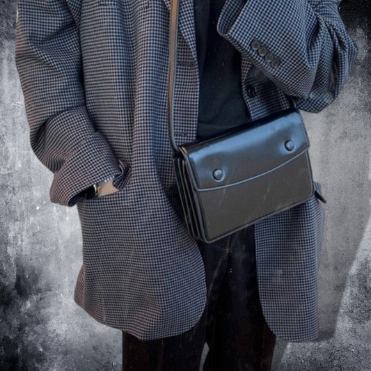 square shoulder leather bag EN199