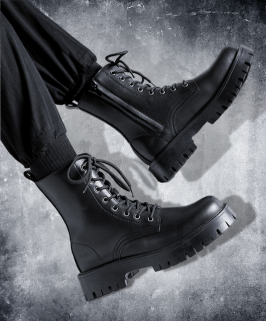 round toe side zip boots EN648