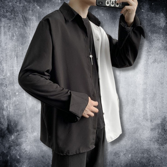 asymmetric oversized shirt EN031