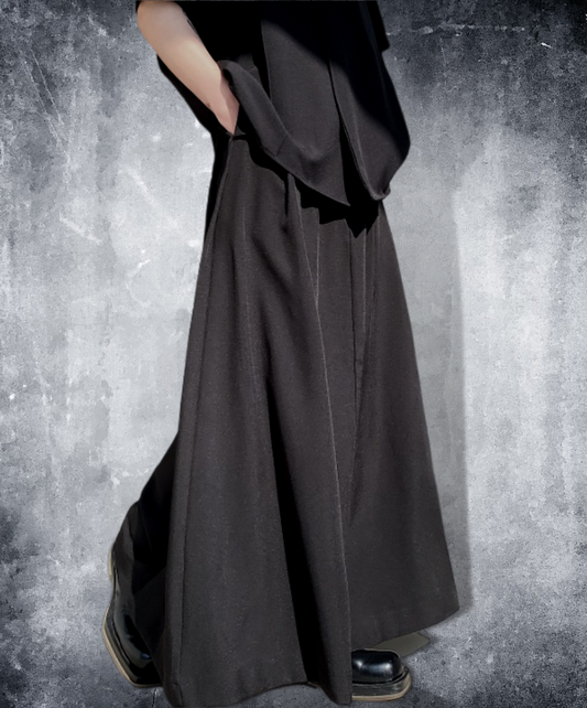 dark high waist long skirt EN779