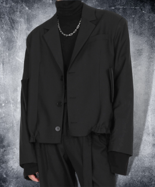 dark rough hem short jacket EN728