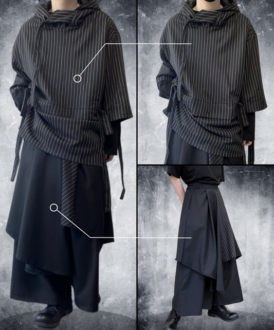 【style11】dark mode outfit set EN892(hoodie + pants set)