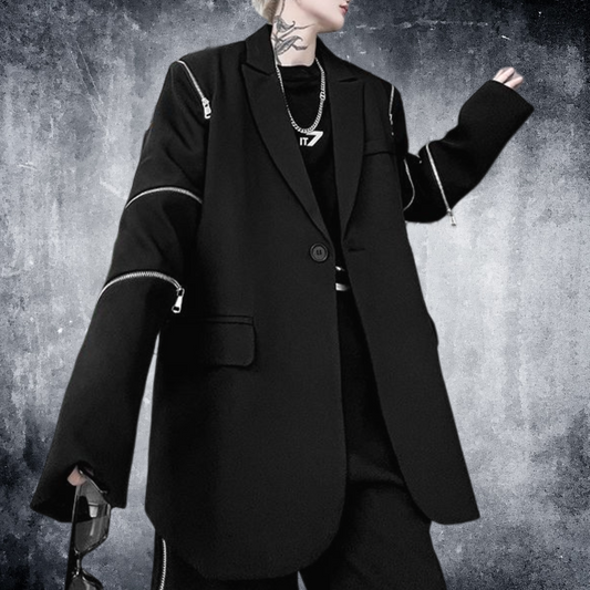 multi-zip one-button jacket EN283