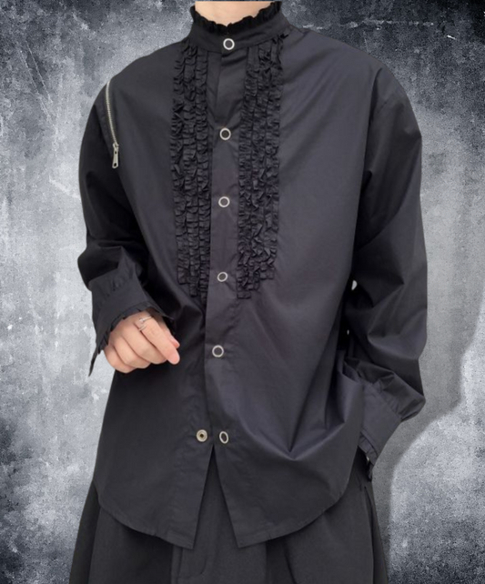 classical zip embellished shirt EN638