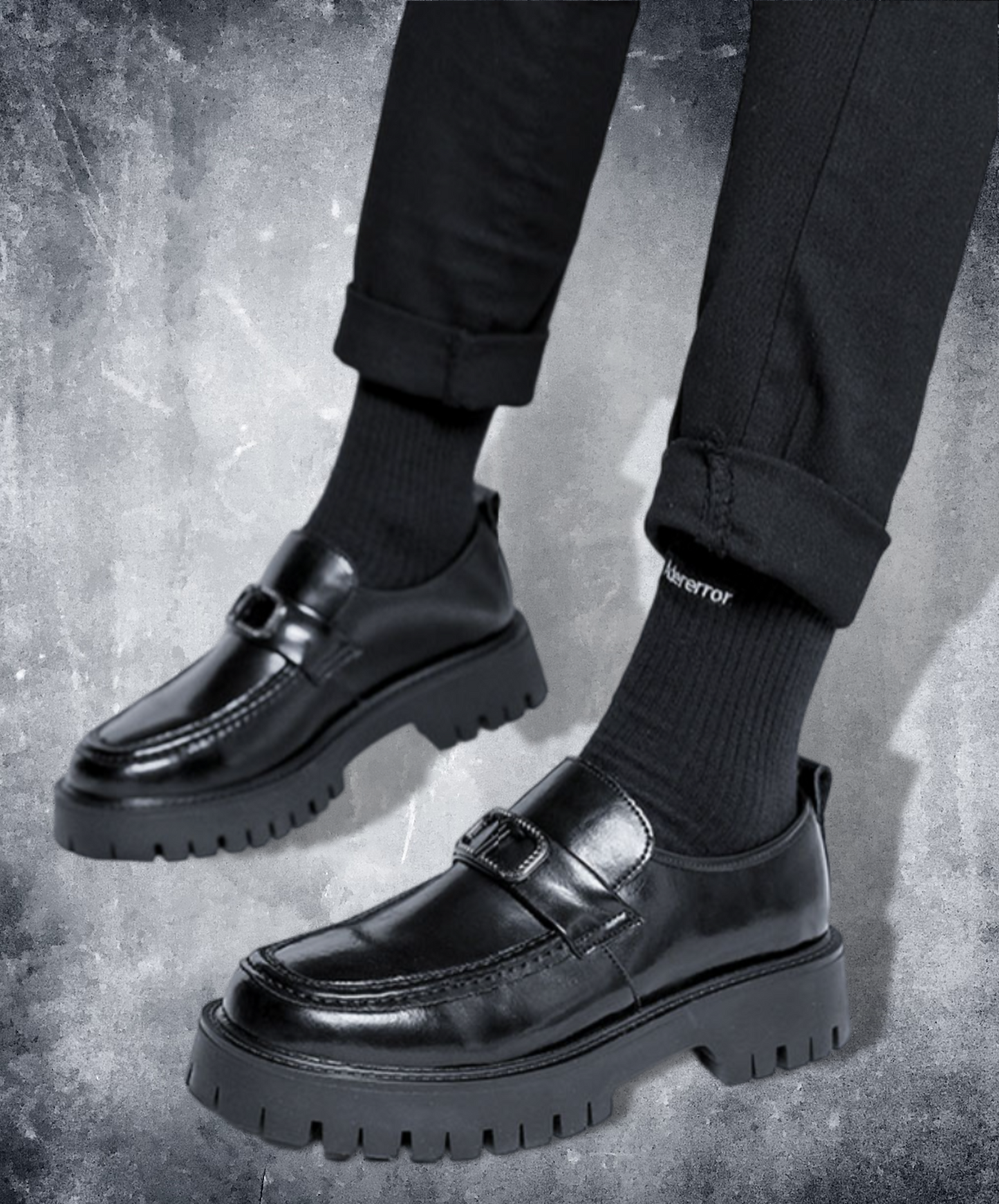 metal buckle embellished leather shoes EN688