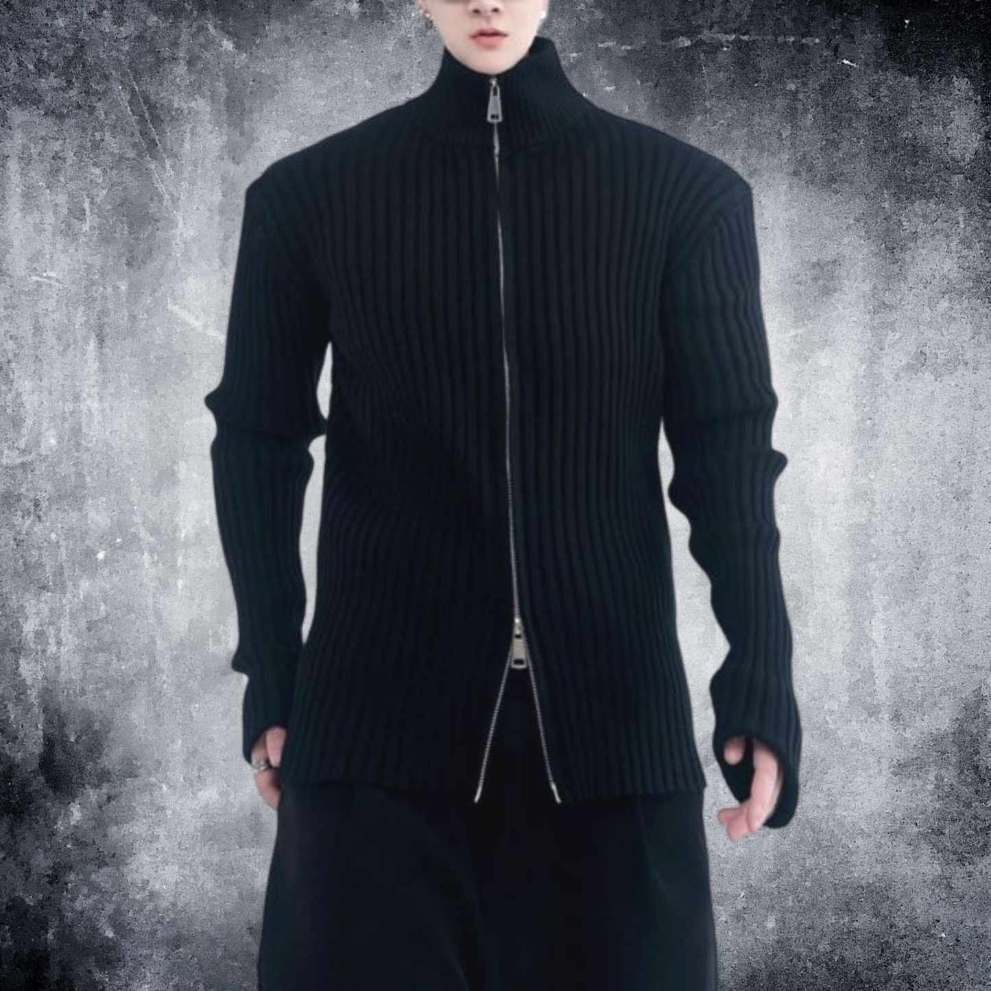 double zip turtleneck sweater EN293