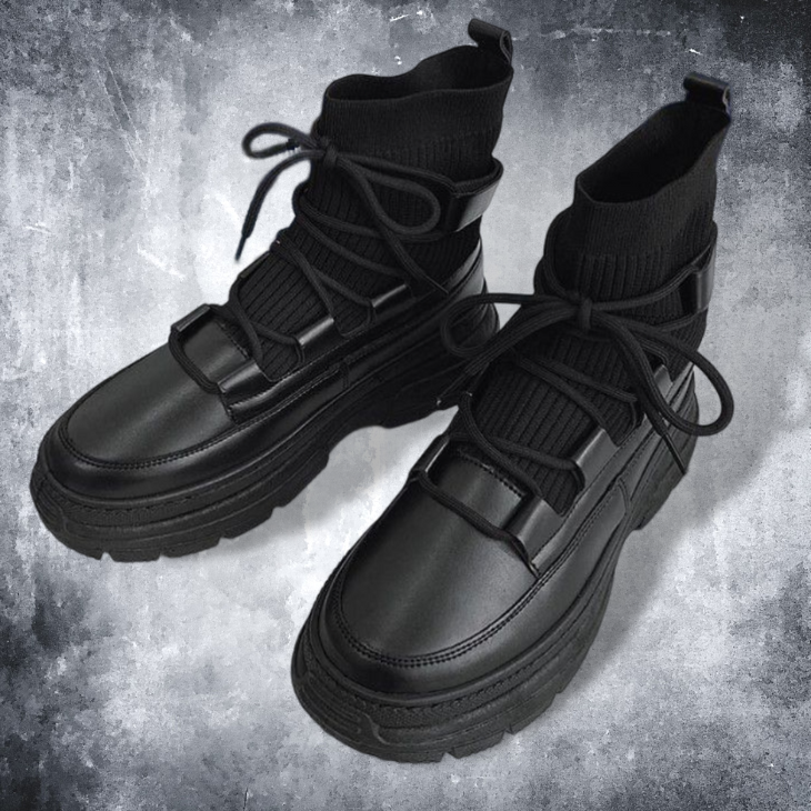 platform leather boots EN107