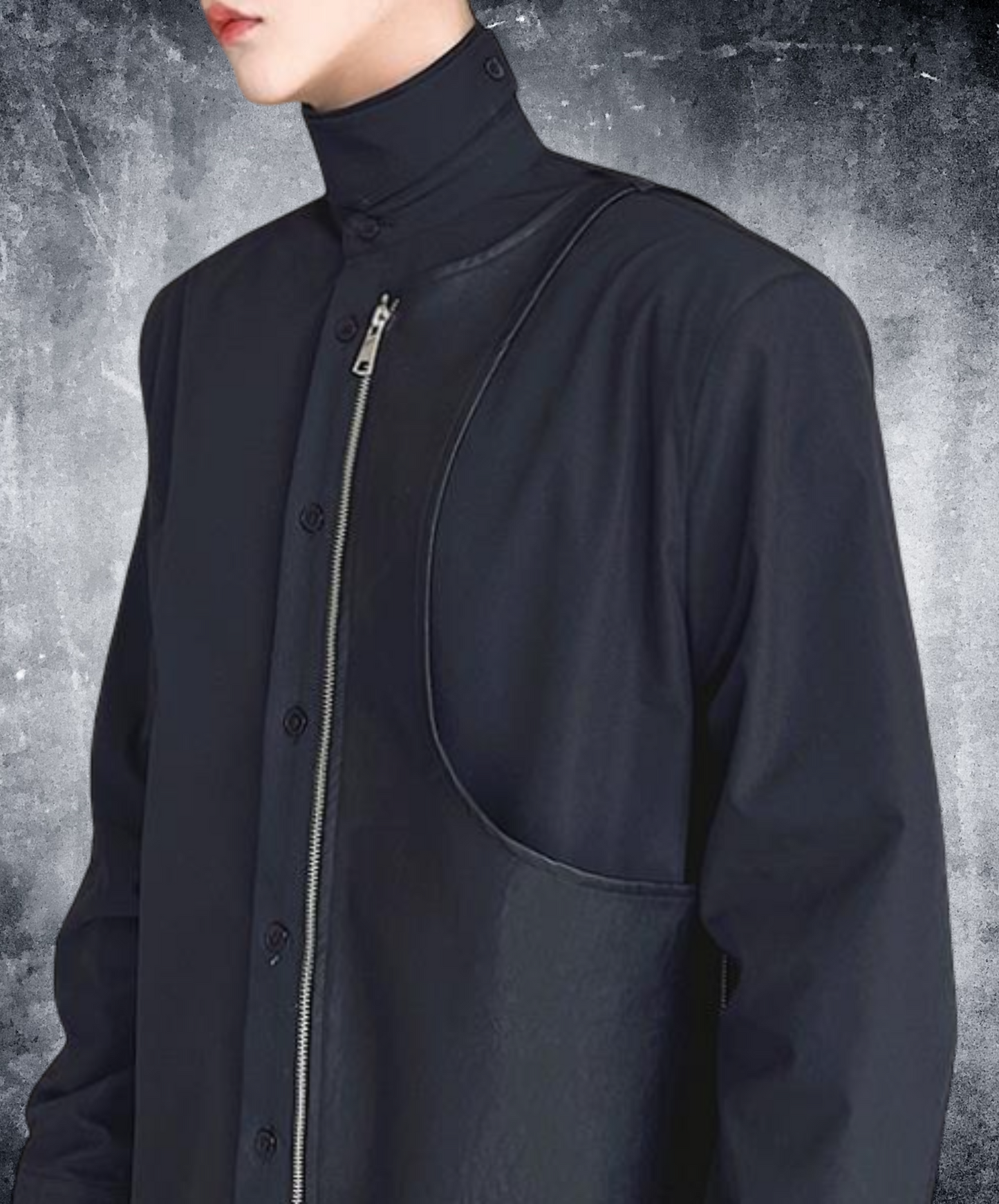 stand collar zip shirt EN622