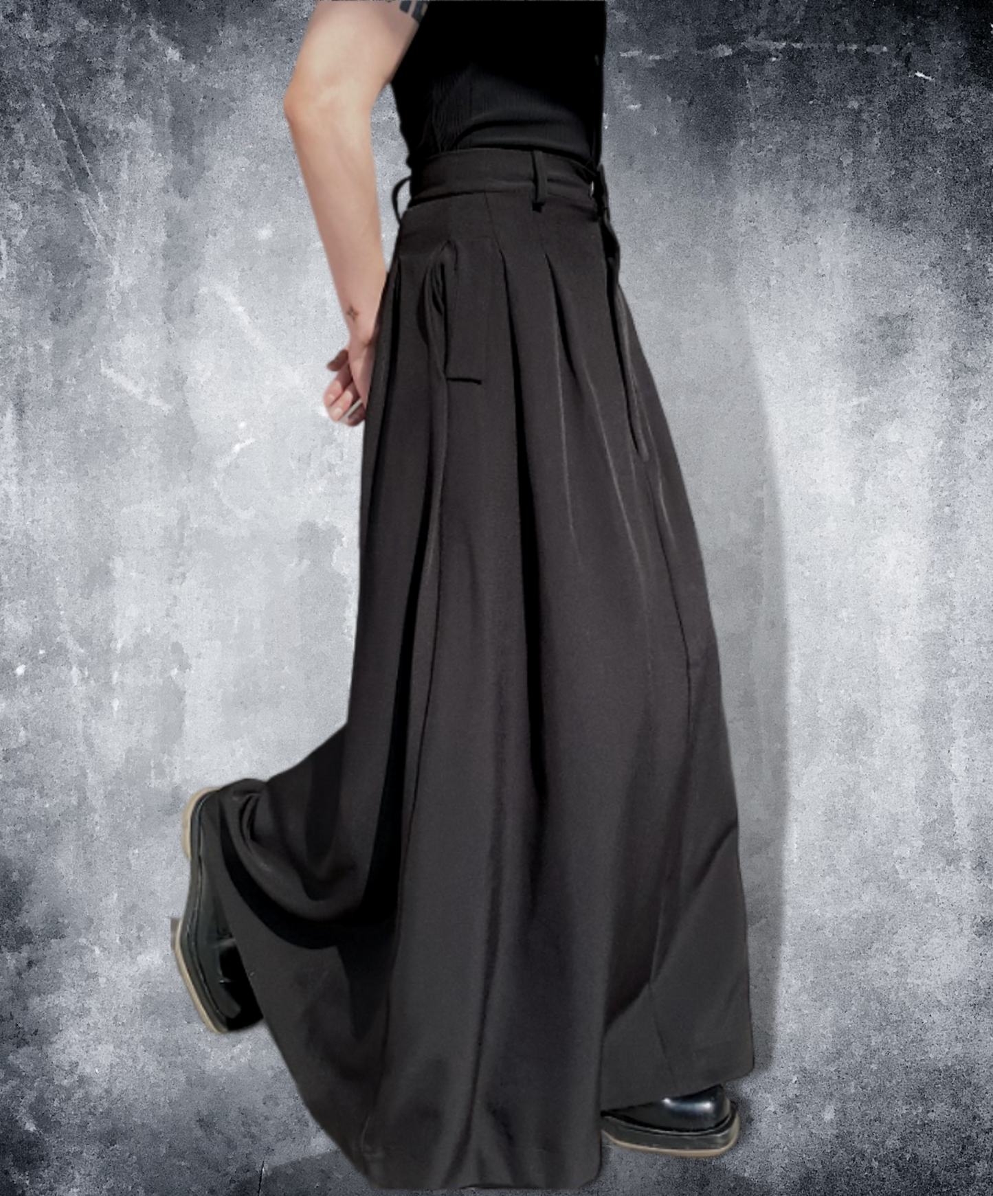 dark high waist long skirt EN779