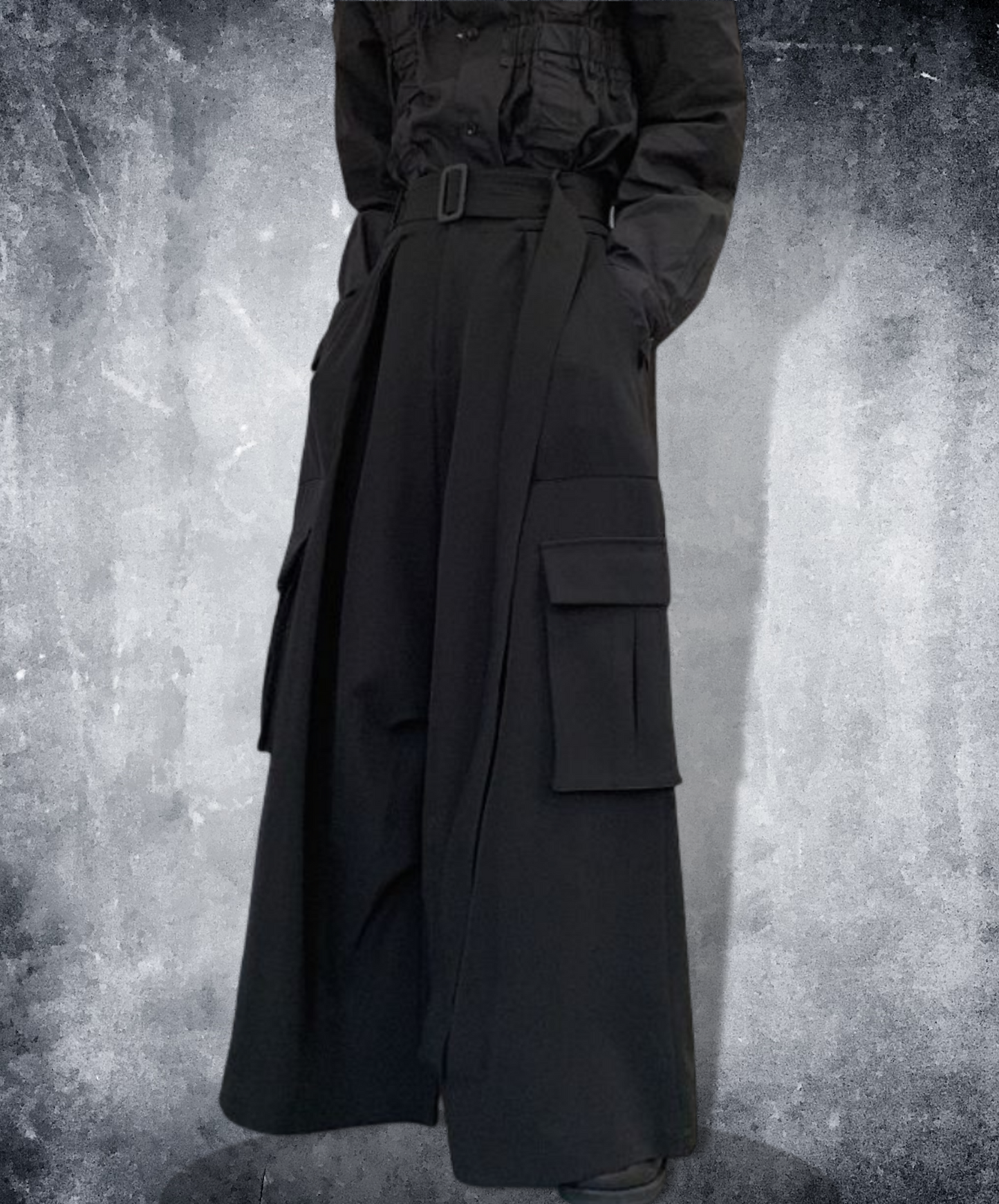 dark super wide flare pants EN643