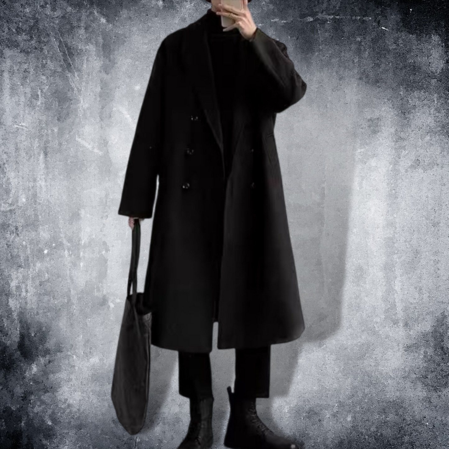 double breasted middle wool coat EN428