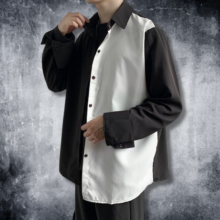 asymmetric oversized shirt EN031