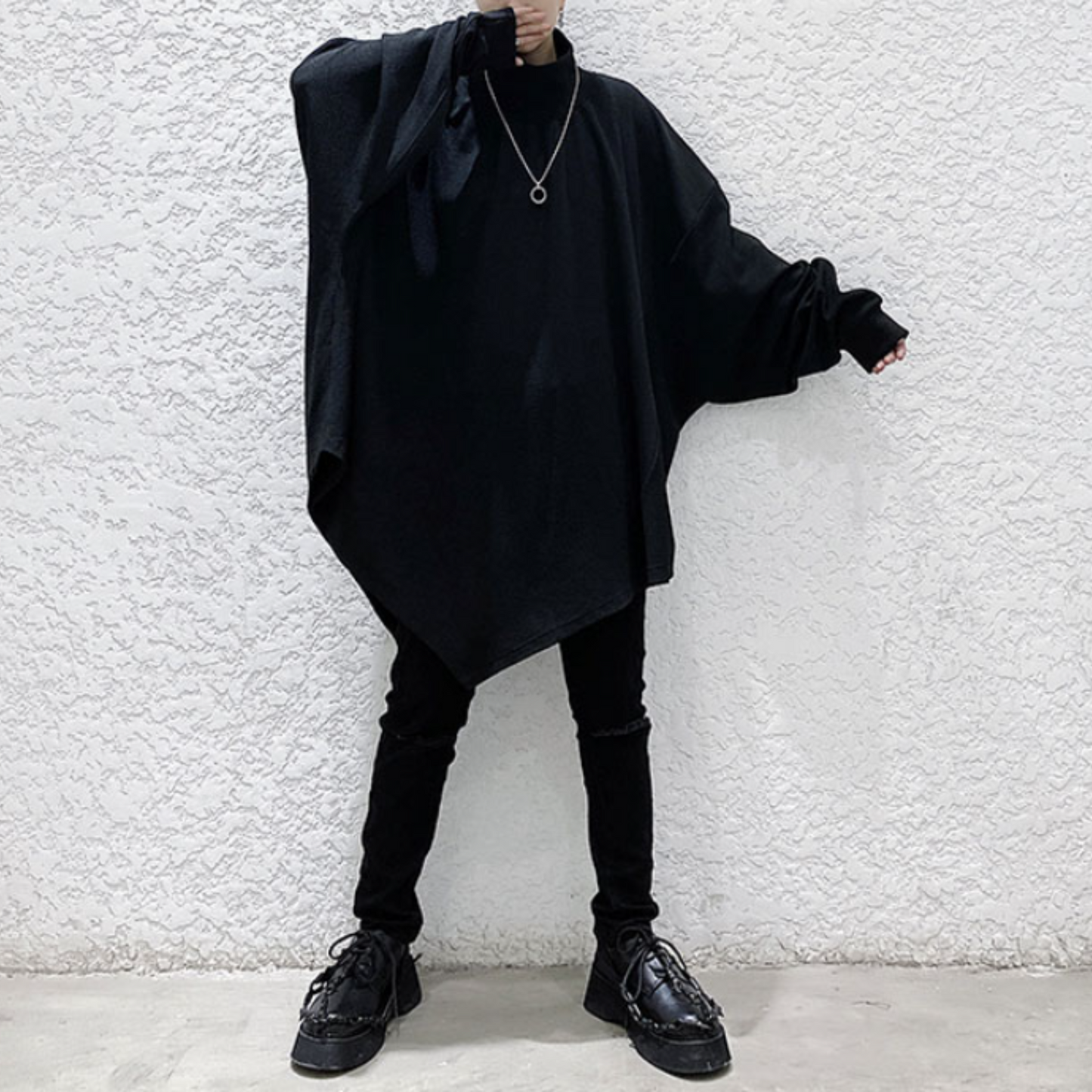 dark high neck cloak sweatshirts EN425