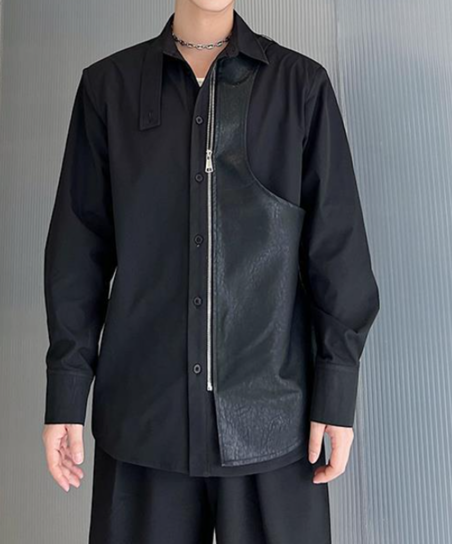 stand collar zip shirt EN622