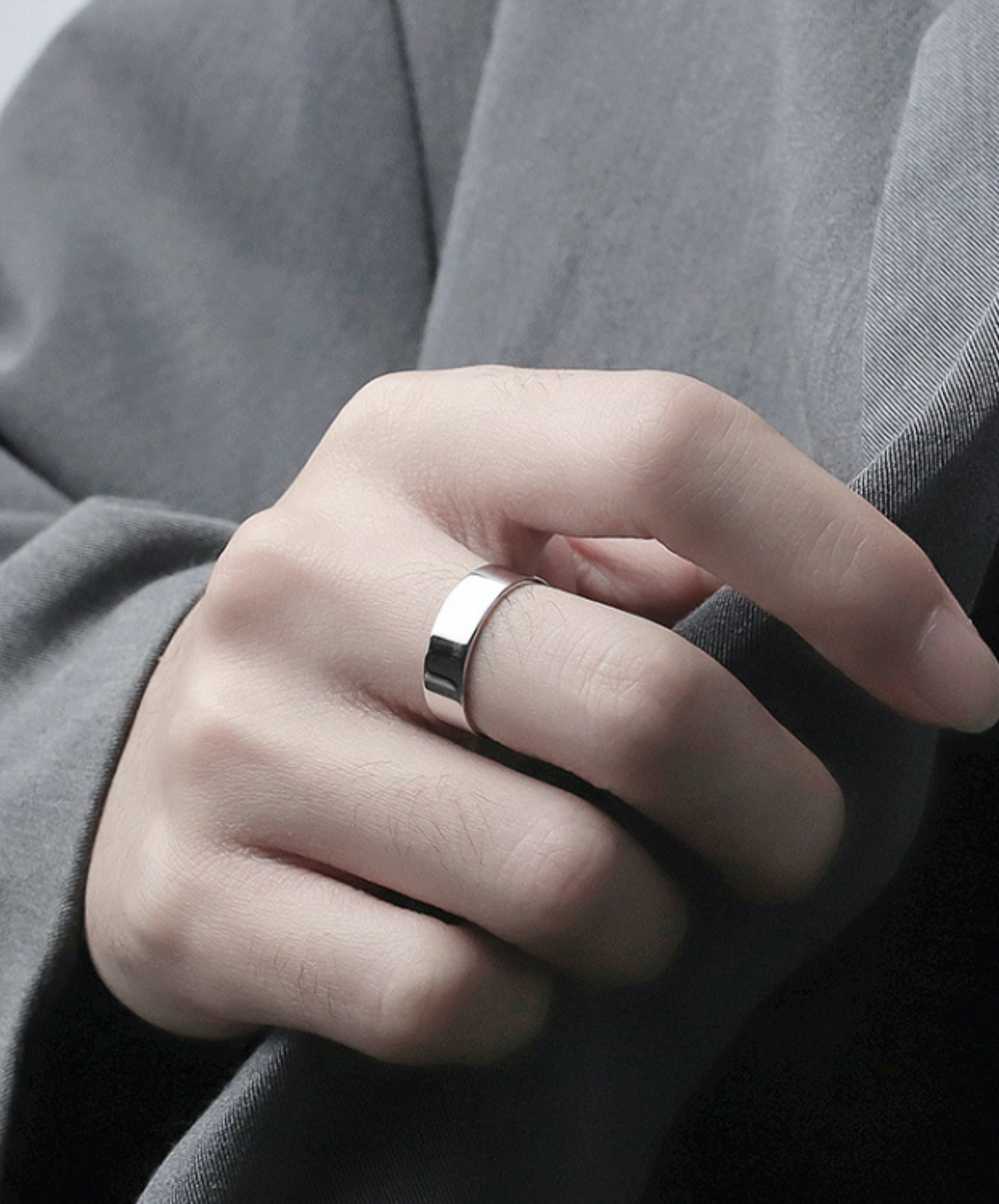 plain silver ring EN528