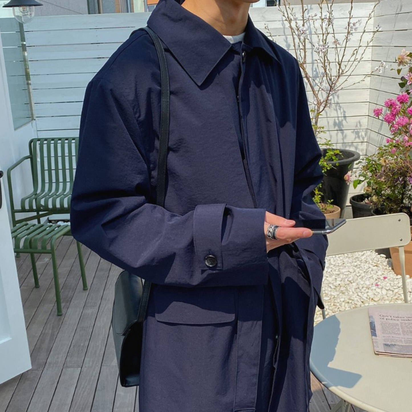 square shoulder leather bag EN200