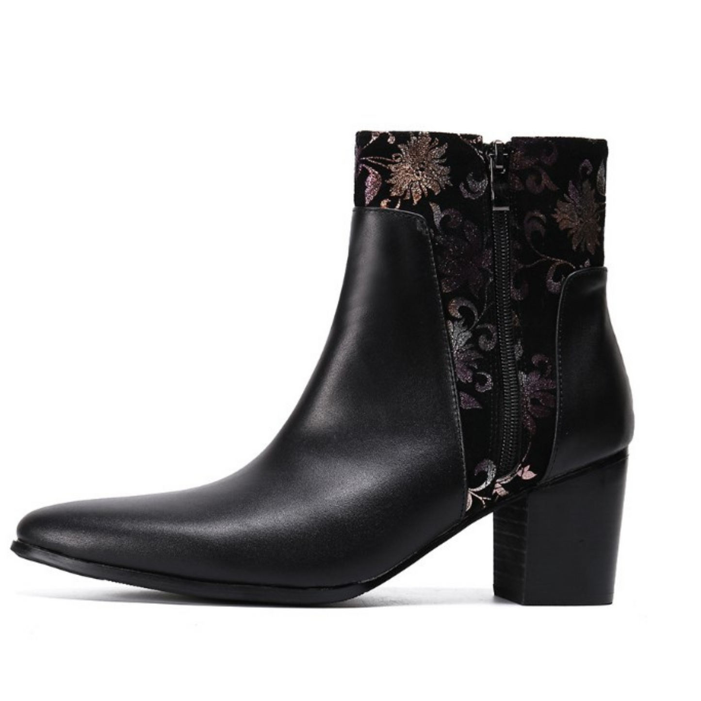 leather chelsea heel boots EN229