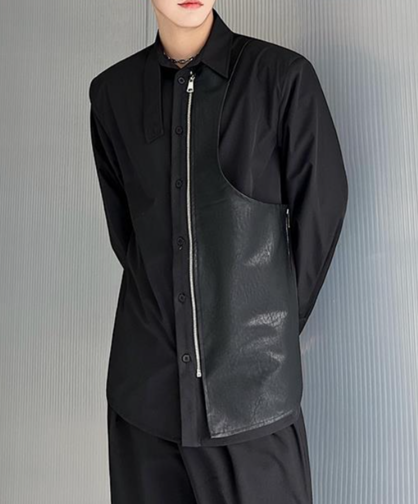 stand collar zip shirt EN622