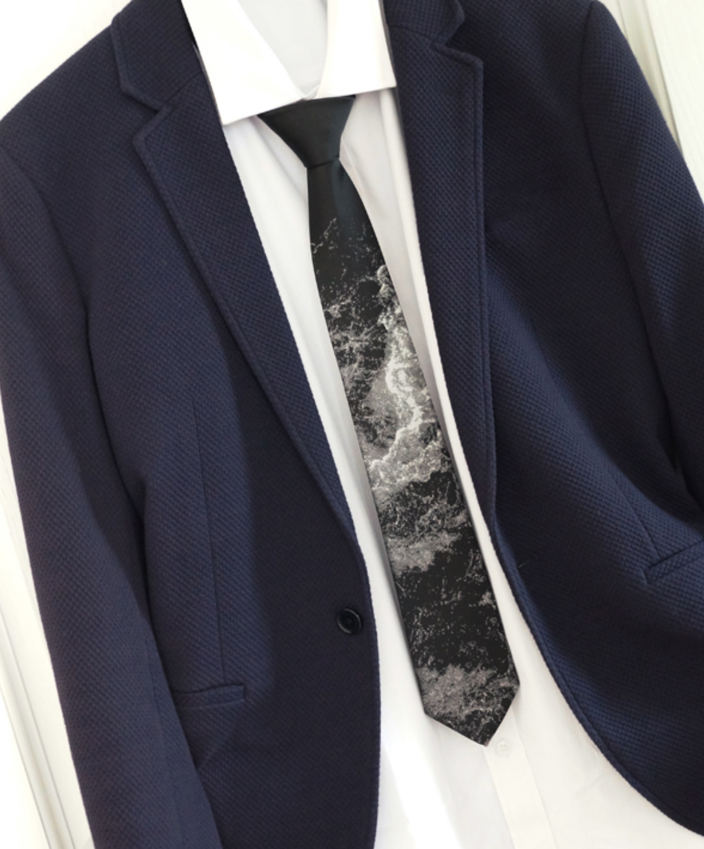 wind and waves design necktie EN849