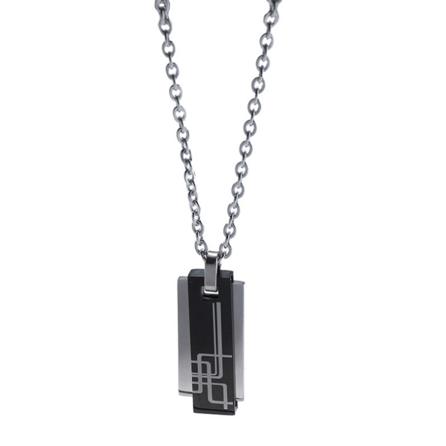 geometric pattern chain necklace EN494