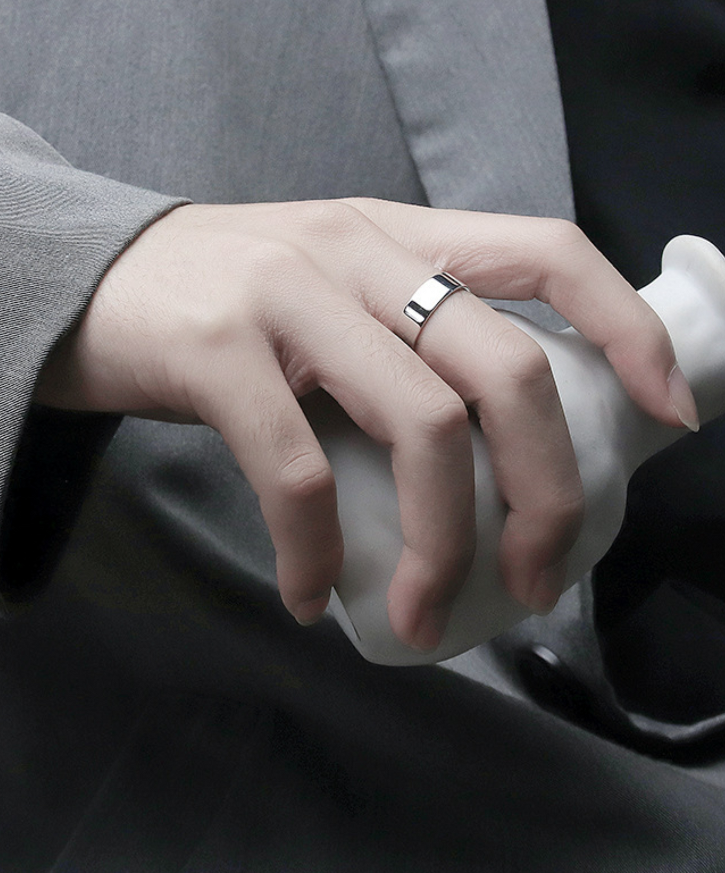 plain silver ring EN528