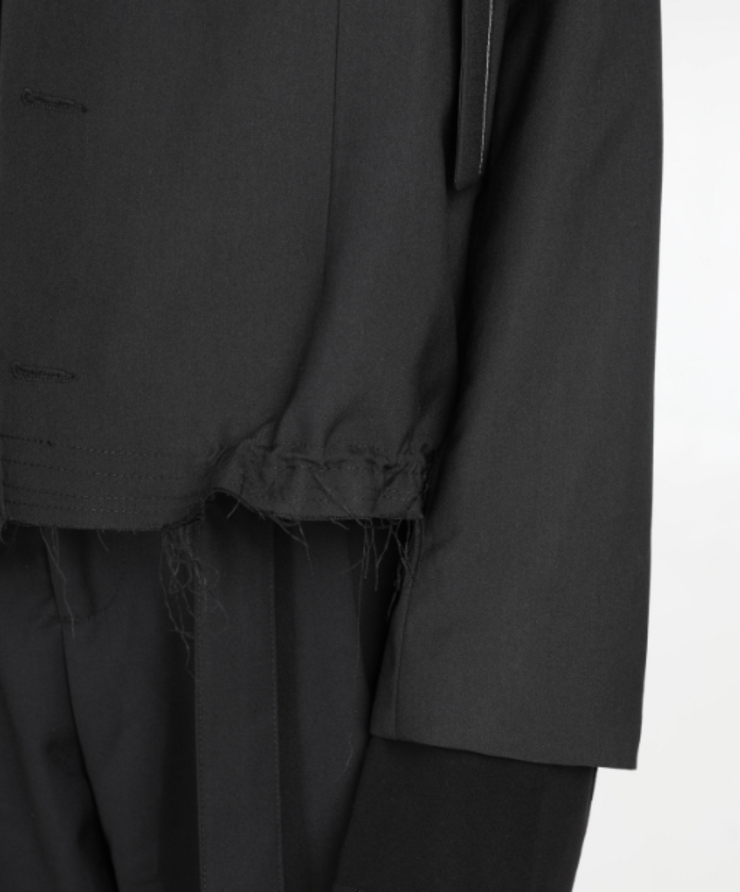 dark rough hem short jacket EN728