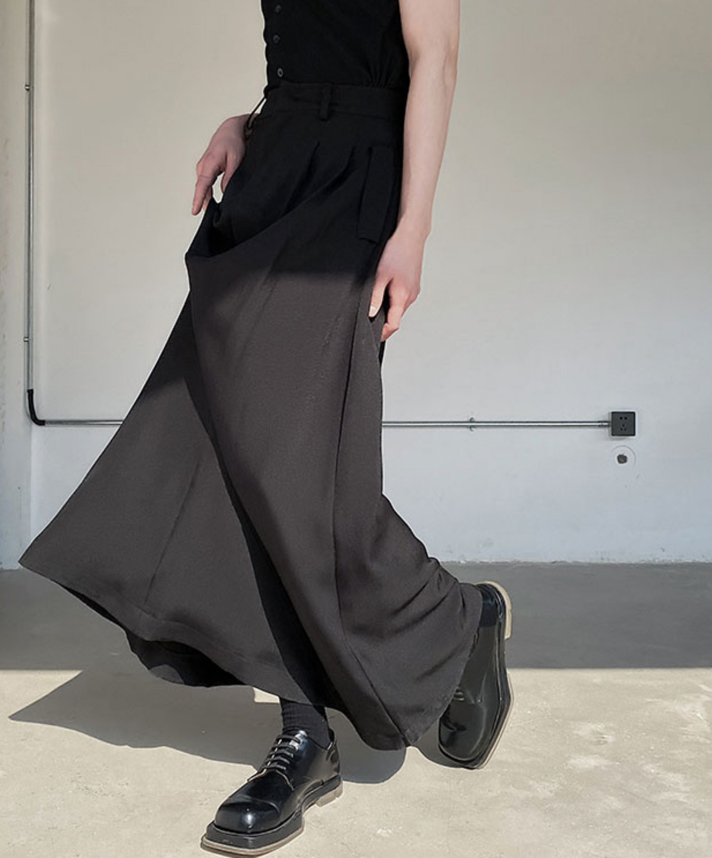 dark high waist long skirt EN779