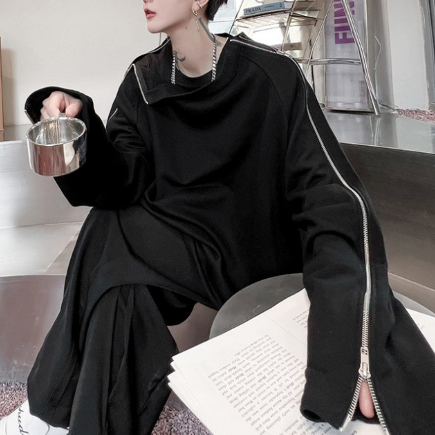 arm zip sweatshirts EN244