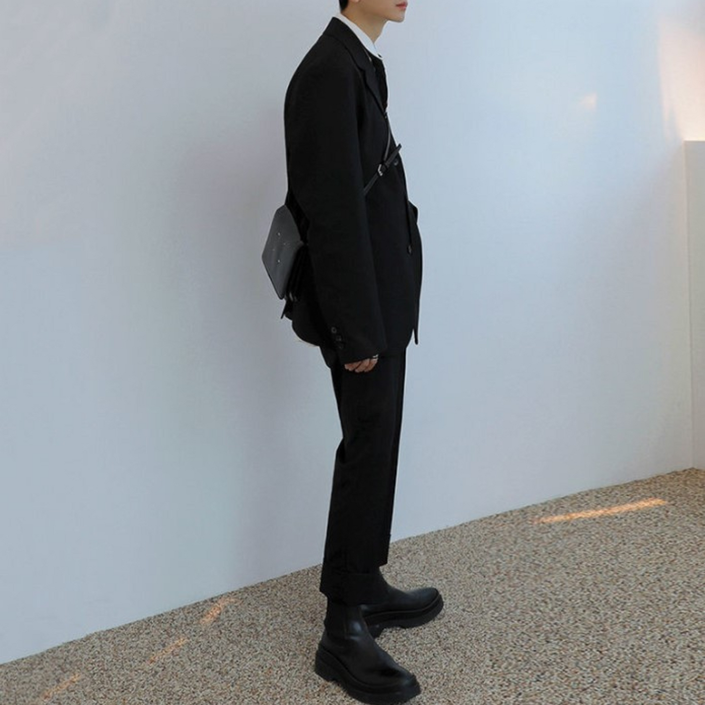 square shoulder leather bag EN199