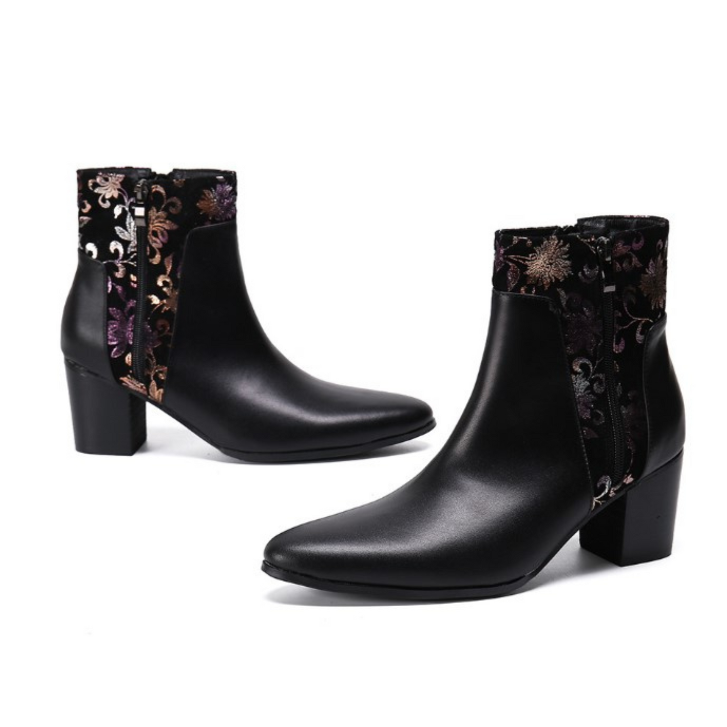 leather chelsea heel boots EN229