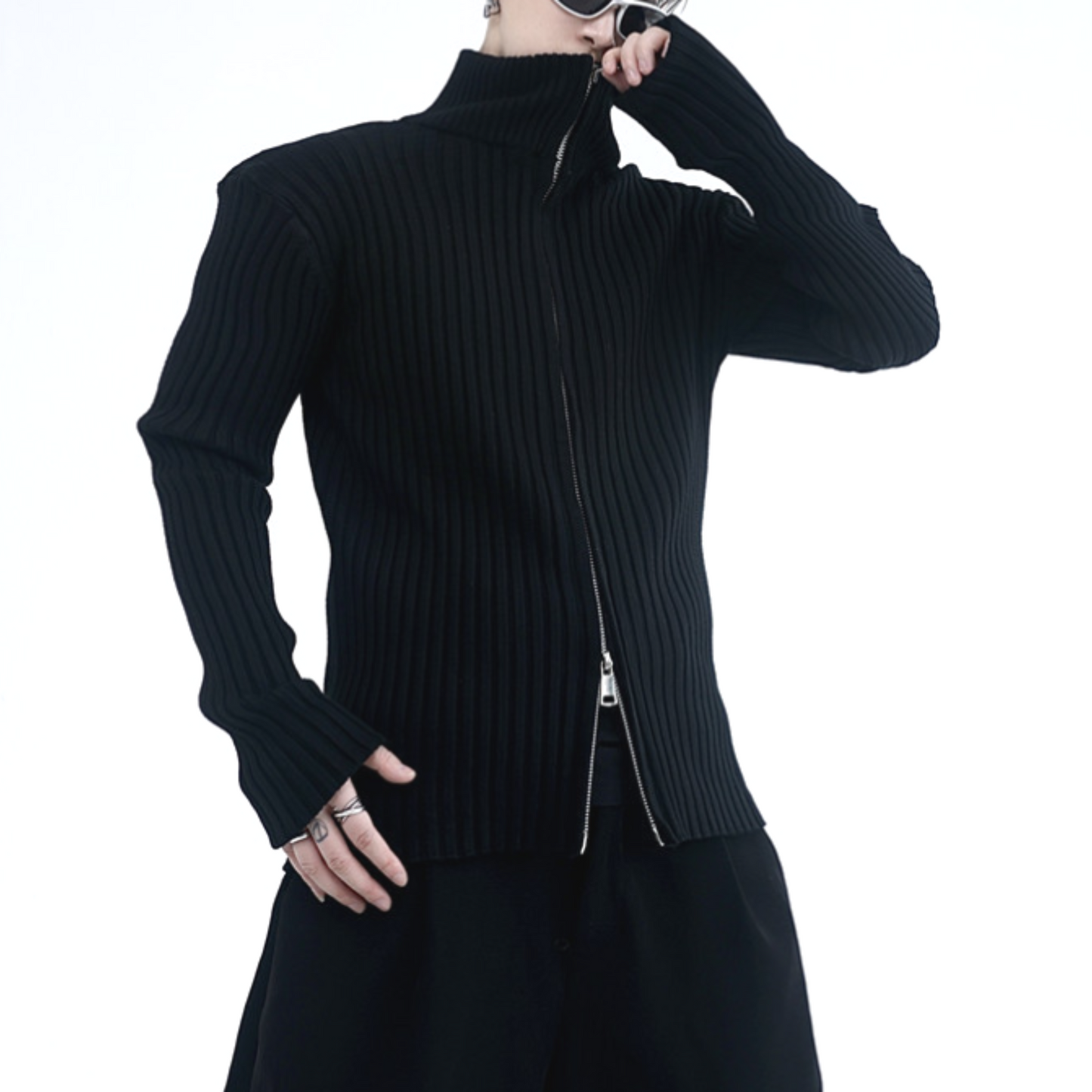 double zip turtleneck sweater EN293