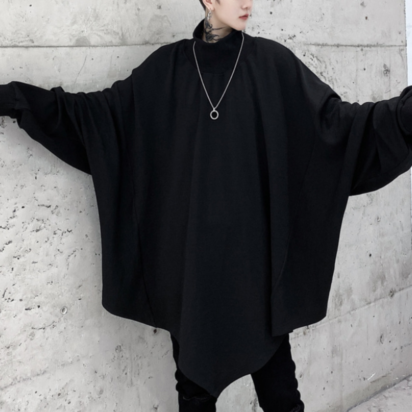dark high neck cloak sweatshirts EN425