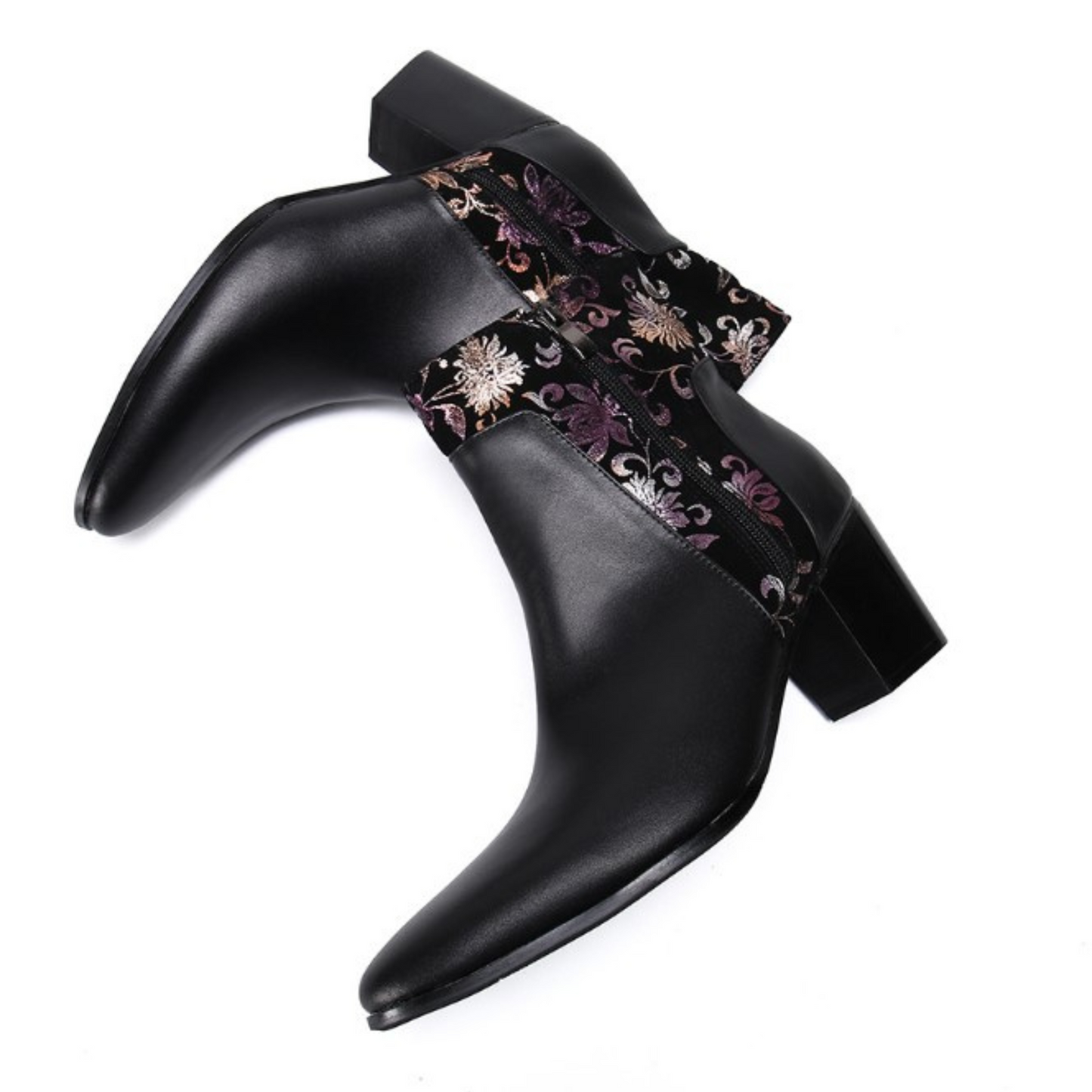 leather chelsea heel boots EN229