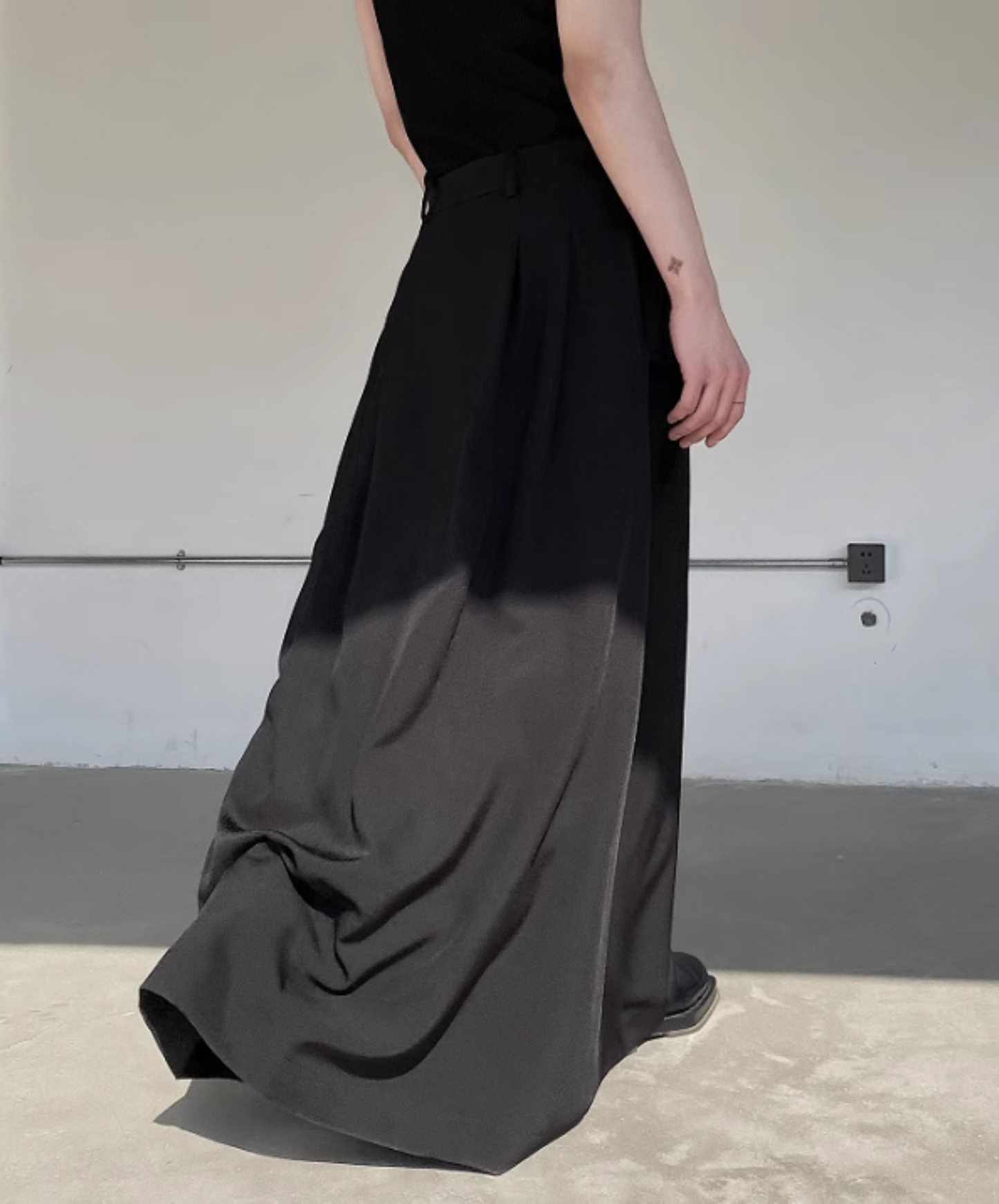 dark high waist long skirt EN779