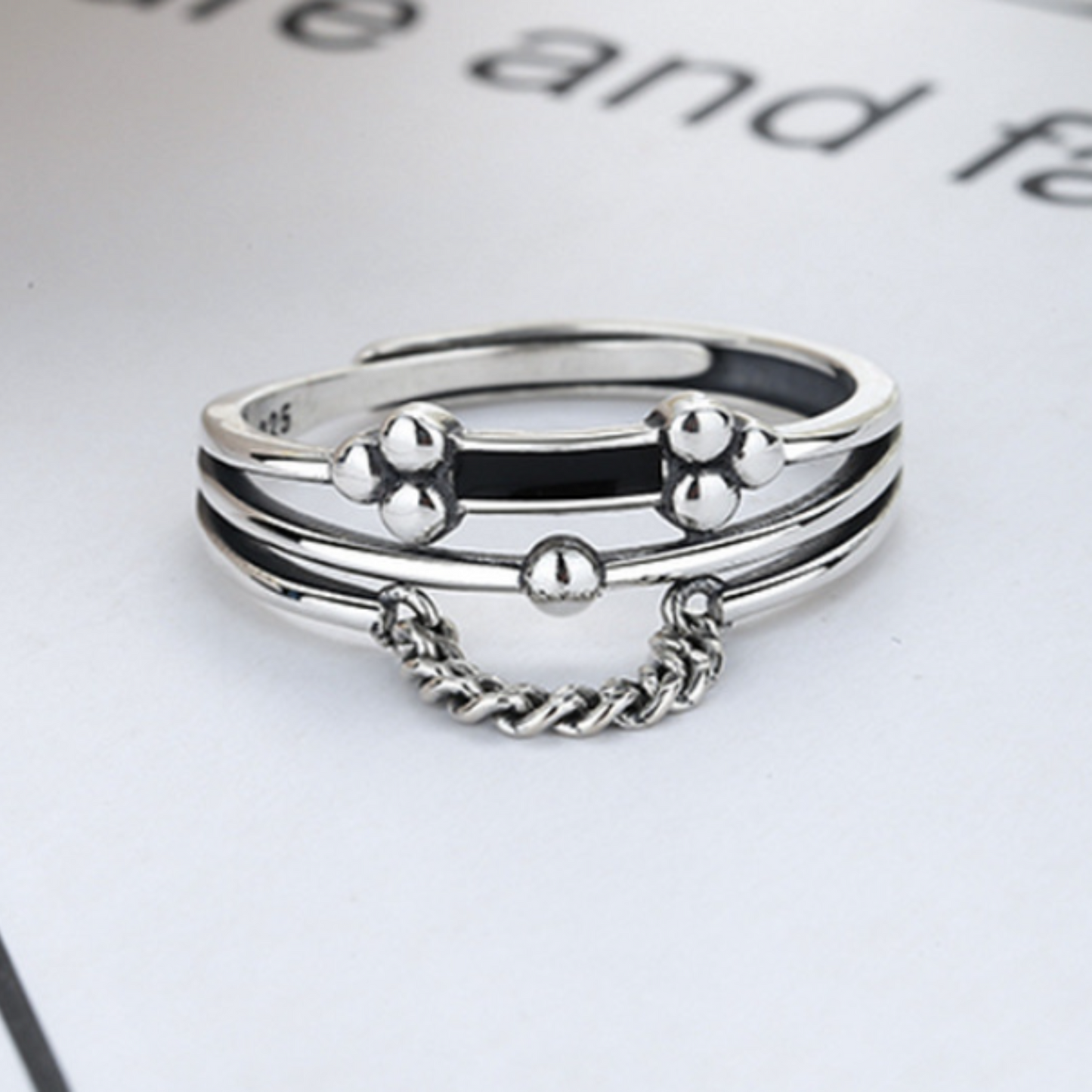 chain charm ring EN436