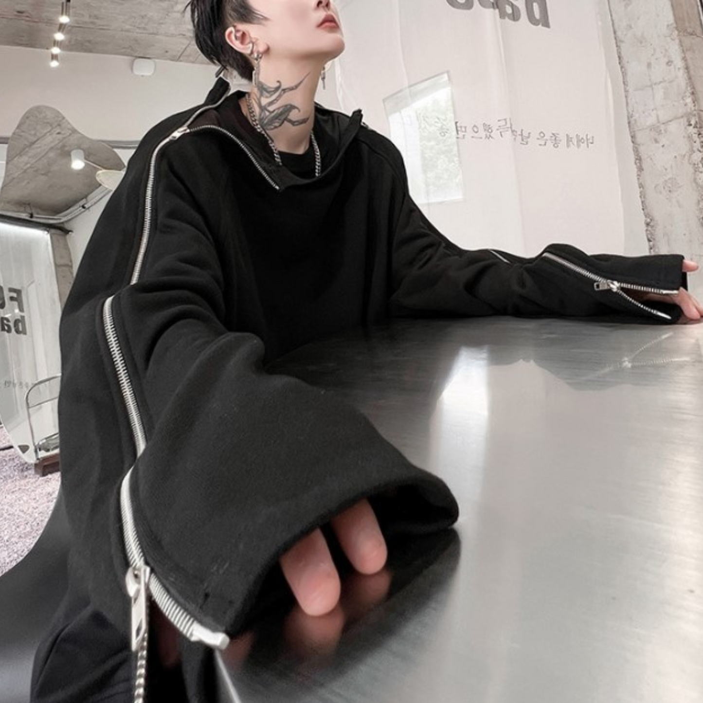 arm zip sweatshirts EN244