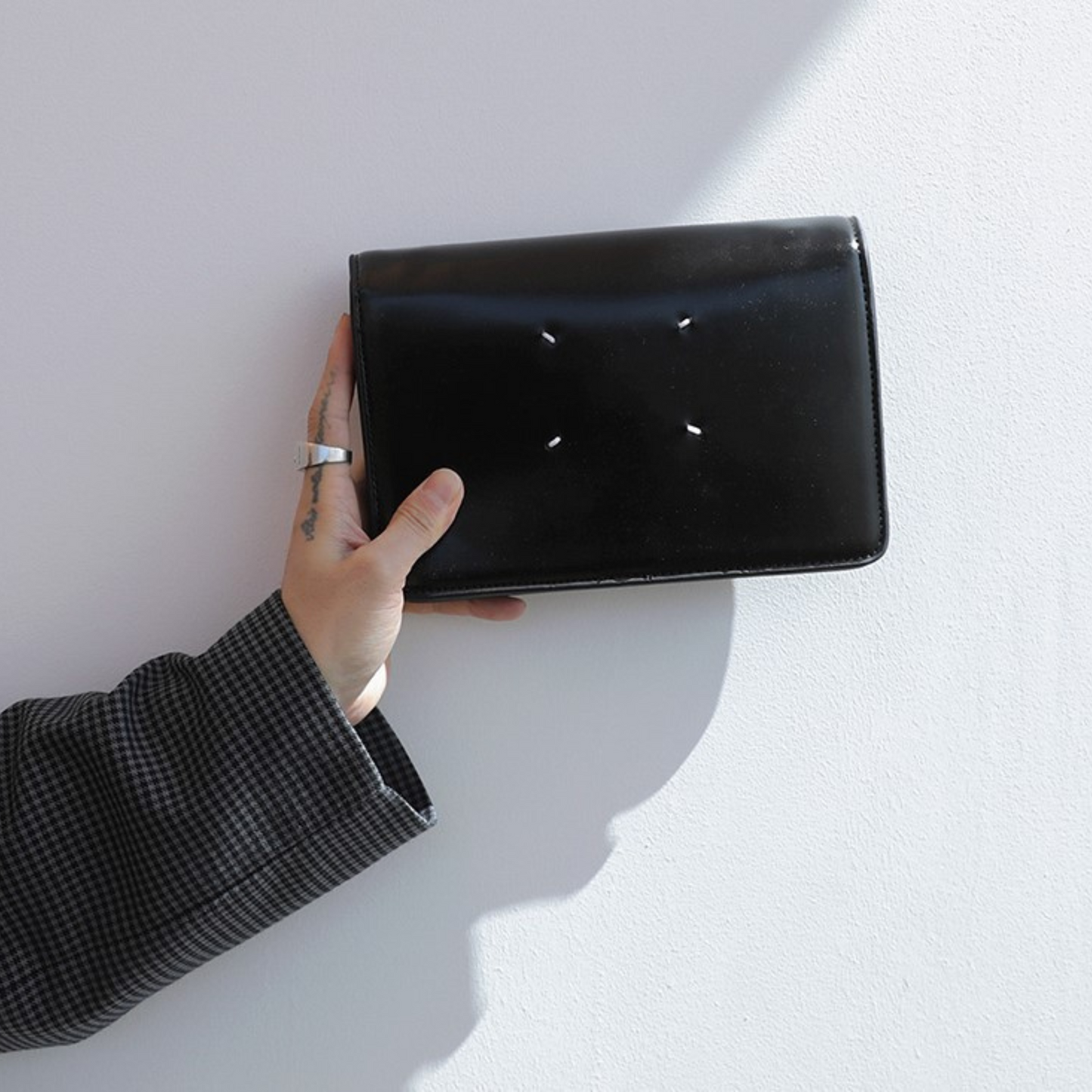 square shoulder leather bag EN199