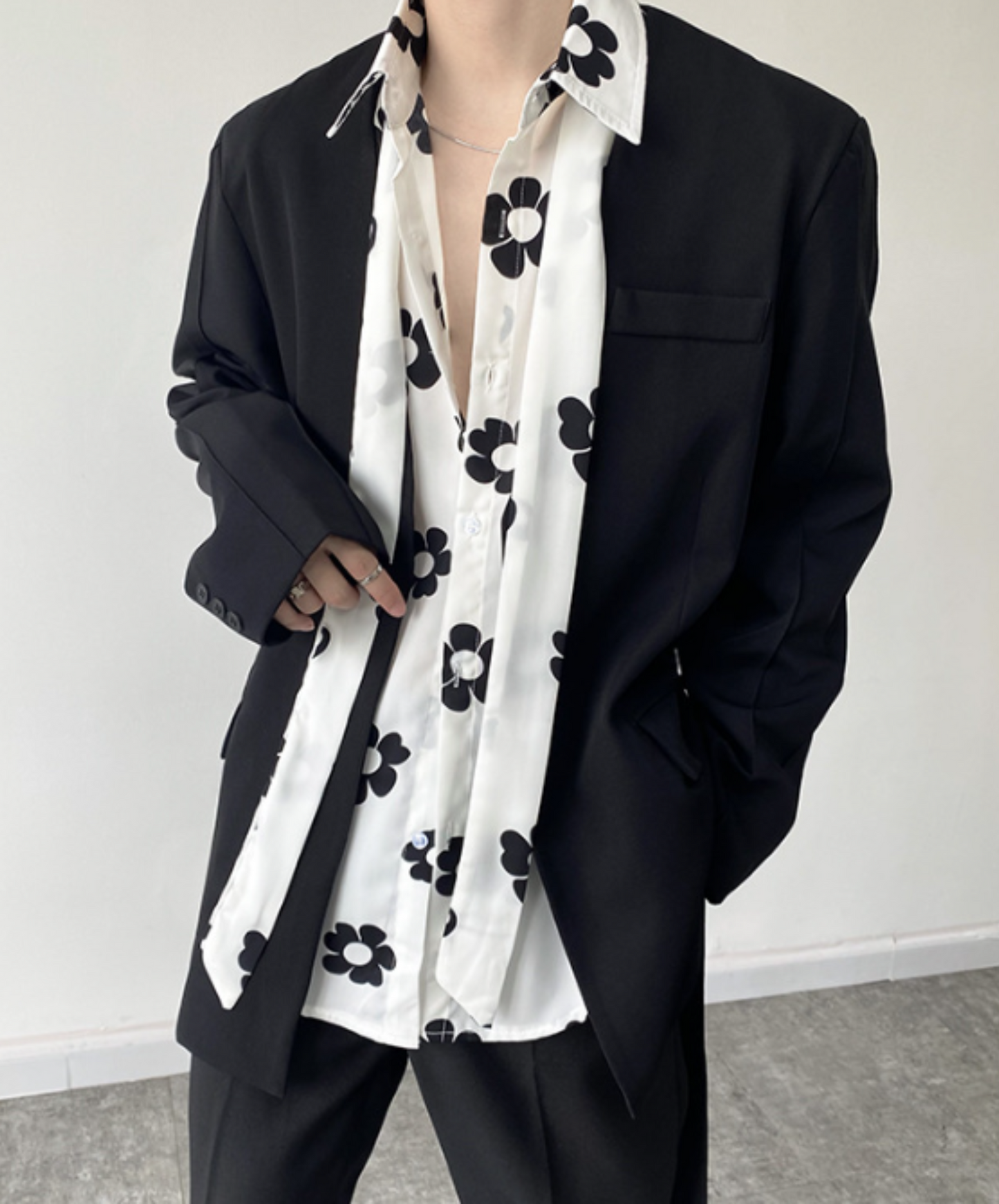 collarless belt jacket EN590