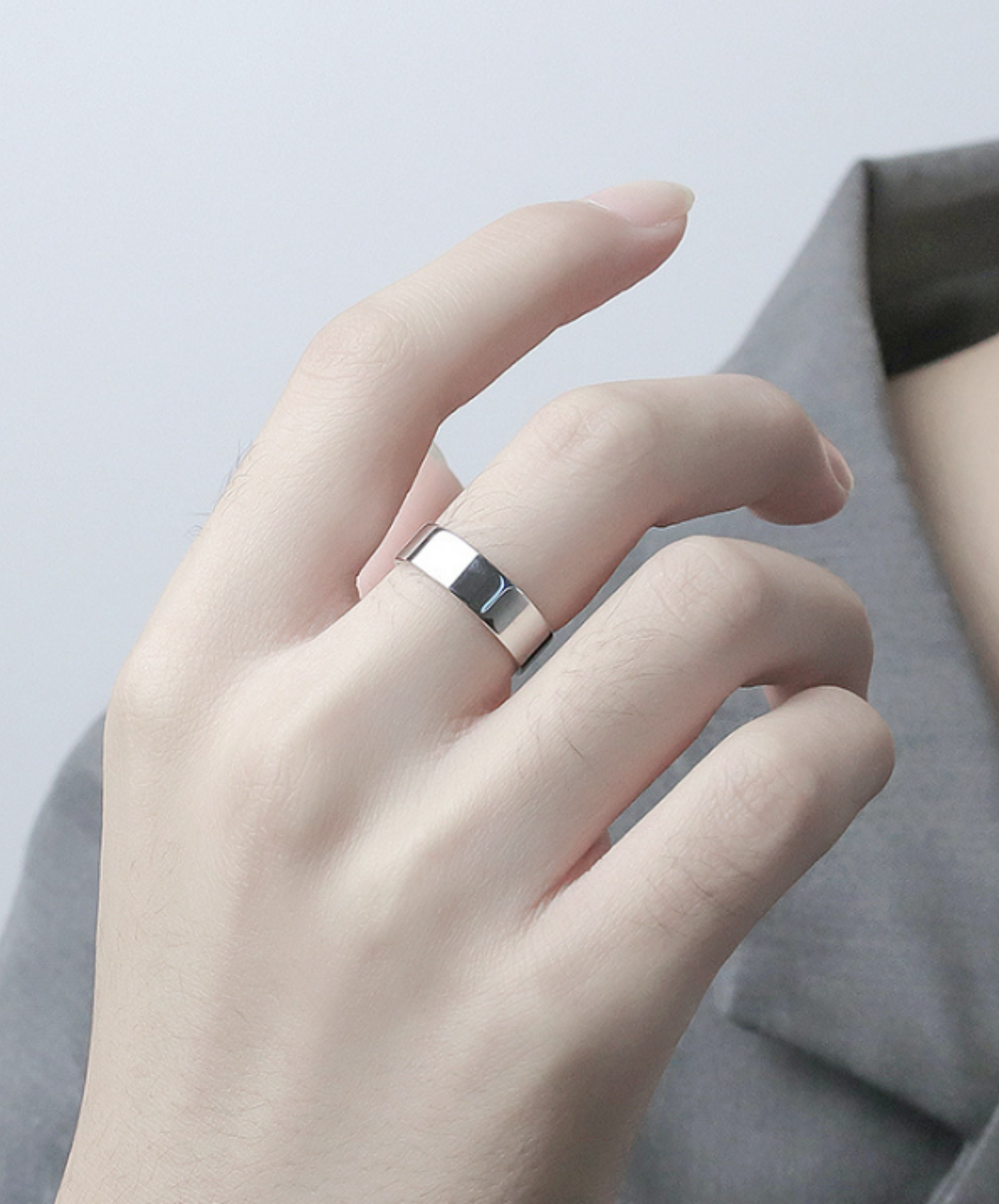 plain silver ring EN528