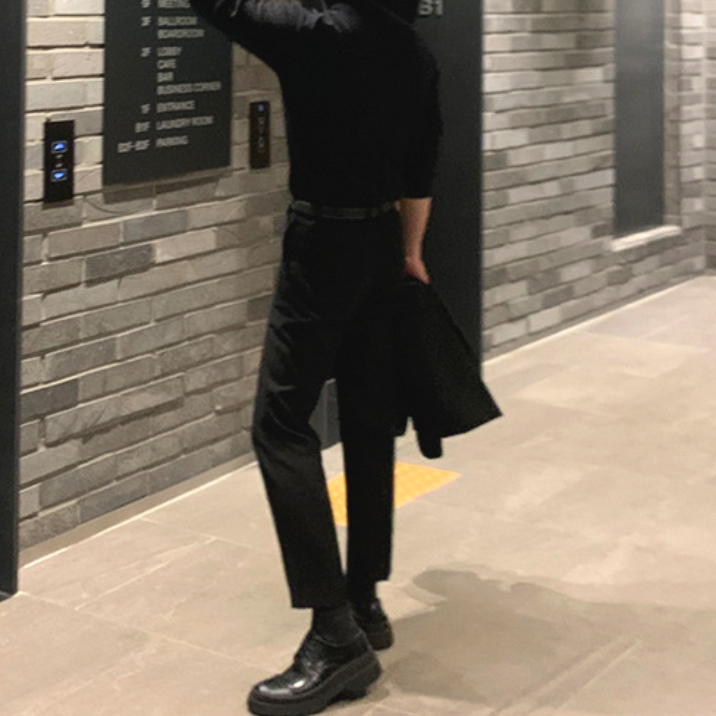 slim black slacks pants EN318