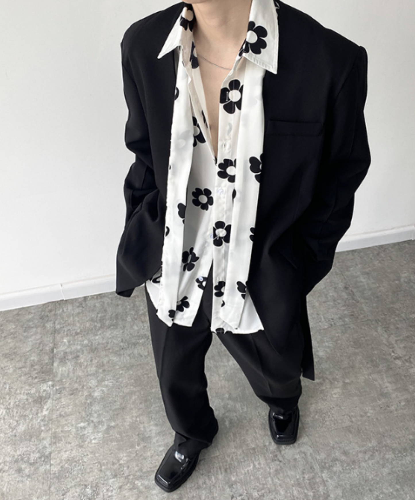 collarless belt jacket EN590