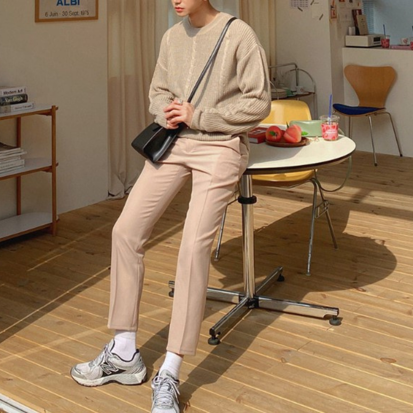 square shoulder leather bag EN200