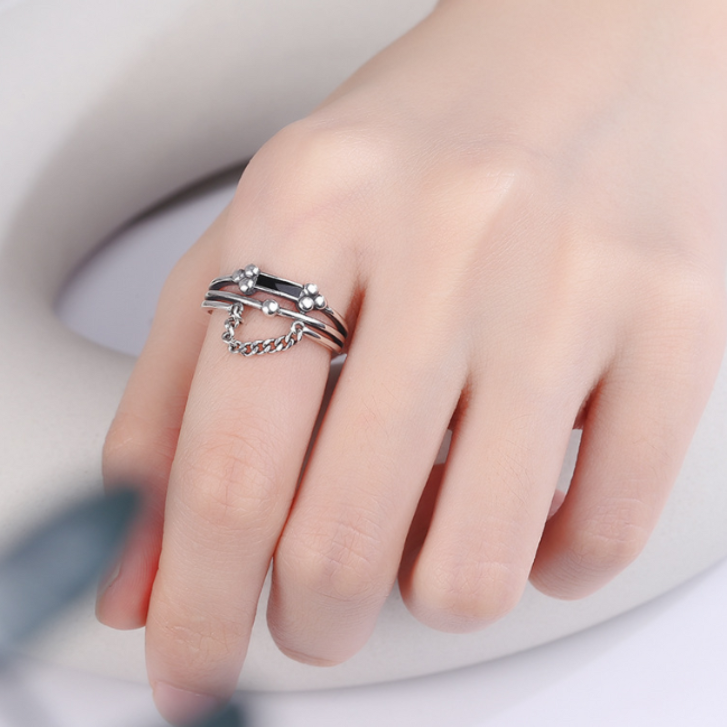 chain charm ring EN436