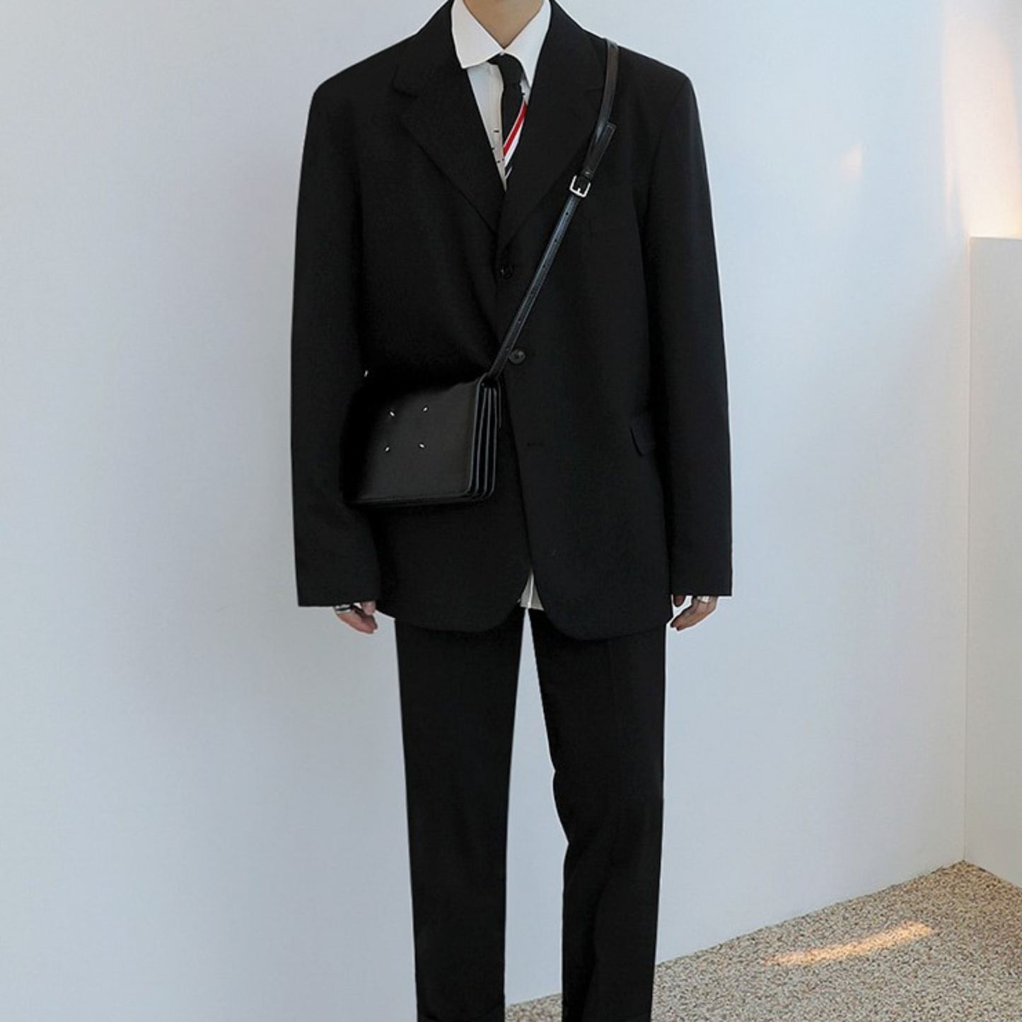 square shoulder leather bag EN199