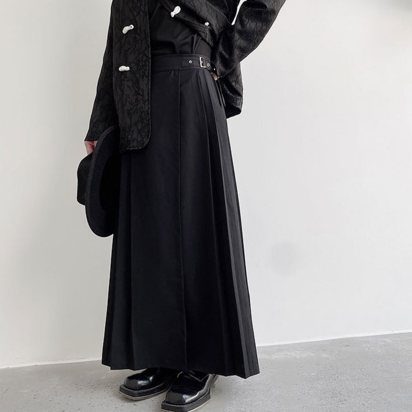 unisex dark pleated skirt EN250